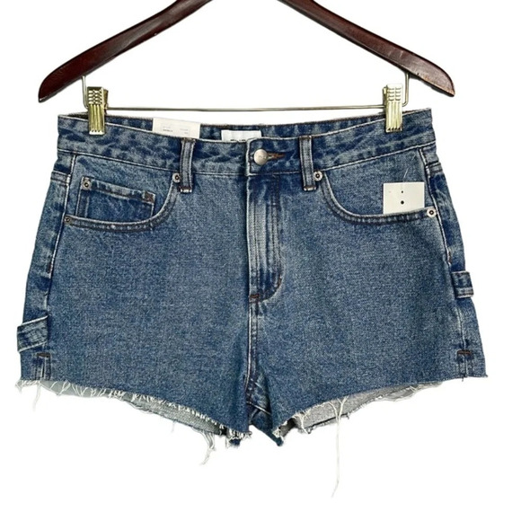 RVCA NWT The Highly Werked Carpenter Jean Shorts Vintage Vibe High Waist Size 29 - Picture 3 of 14